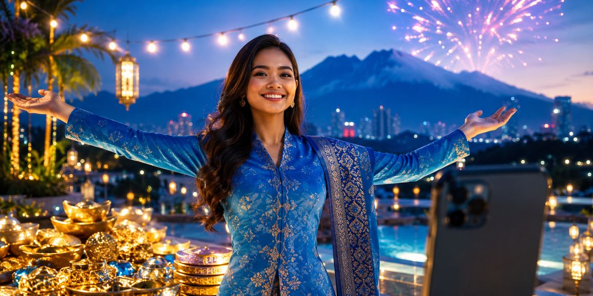 Pemain wanita berbaju kurung dari Sabah bermain kasino mudah alih Baccarat